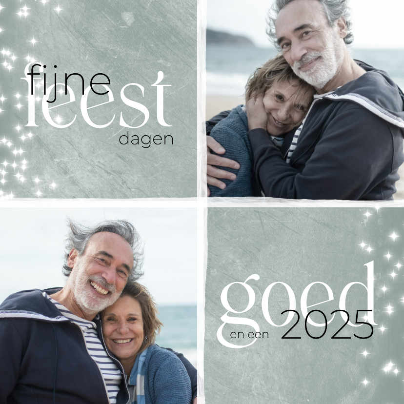 Kerstkaart met twee foto's 20242025 Kaartje2go