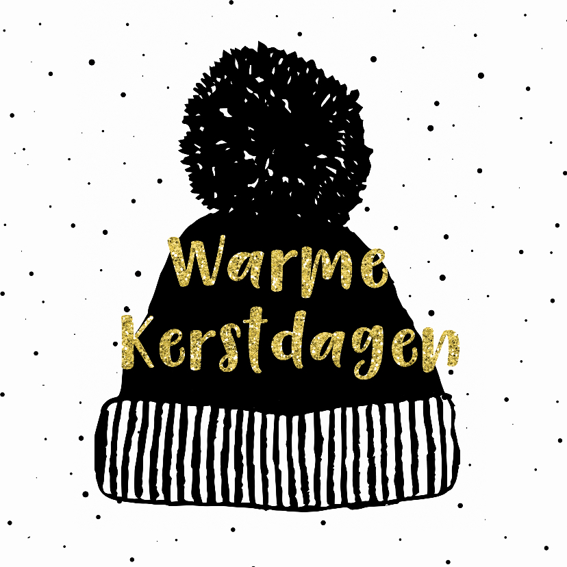 Kerstkaart met warme wintermuts - Kerstkaarten Kerstkaarten - Kerstkaart met warme wintermuts