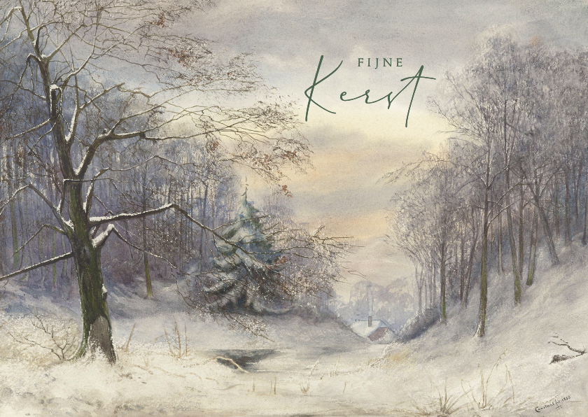 Kerstkaart met winterlandschap van Constant Rebecque - Kerstkaarten Kerstkaarten - Kerstkaart met winterlandschap van Constant Rebecque