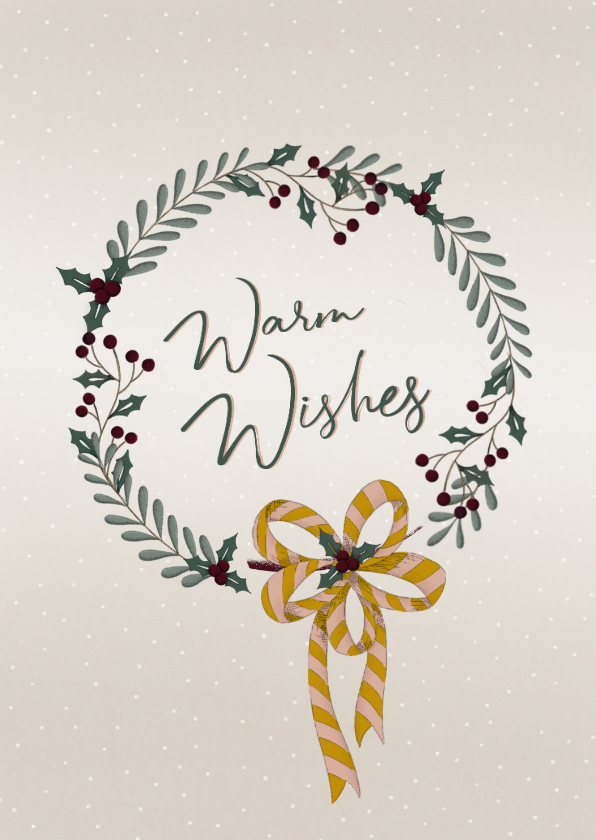 Kerstkaart met winterse krans - Kerstkaarten Kerstkaarten - Kerstkaart met winterse krans