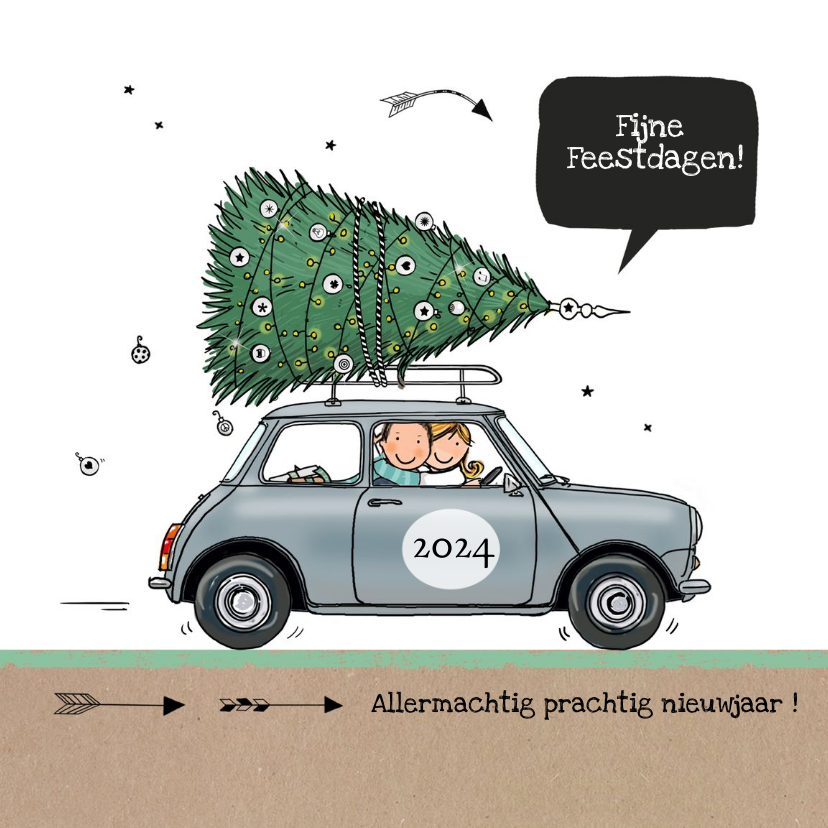 Kerstkaart mini grijs - Kerstkaarten Kerstkaarten - Kerstkaart mini grijs