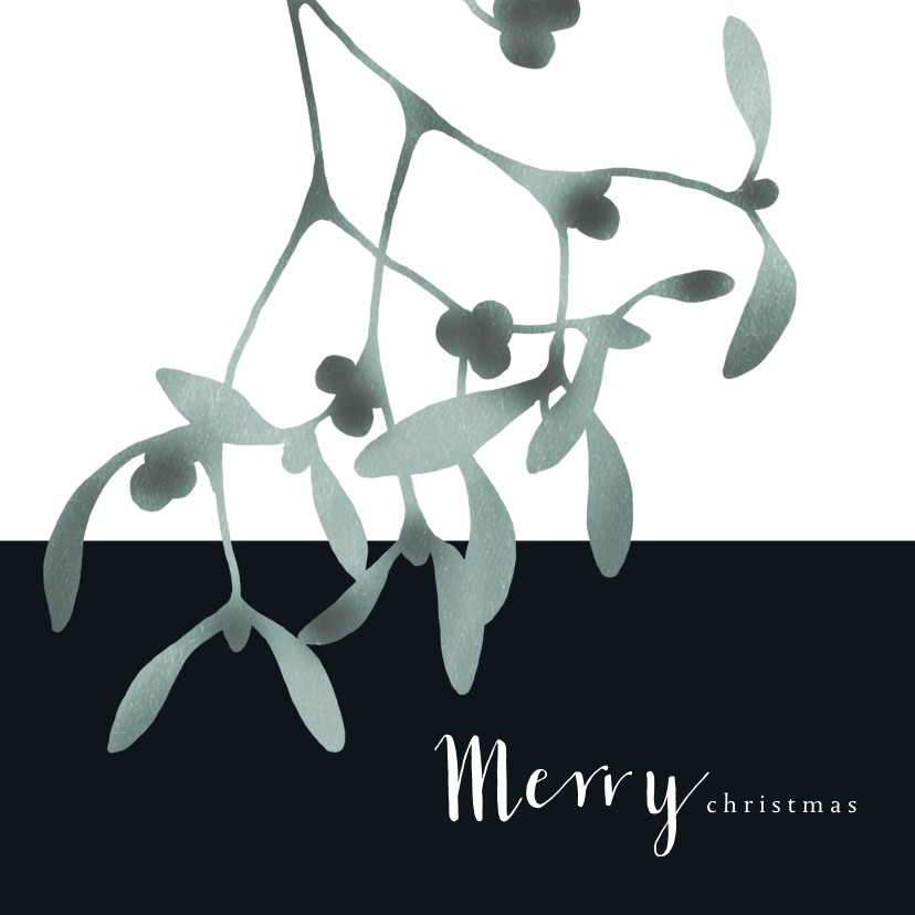 Kerstkaart mistletoe in waterverf - Kerstkaarten Kerstkaarten - Kerstkaart mistletoe in waterverf