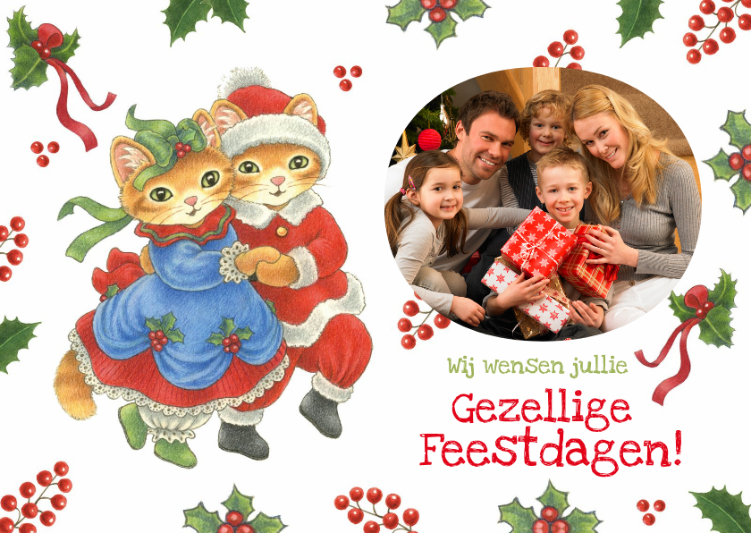 Kerstkaart Molly danst met de kerstman - Kerstkaarten Kerstkaarten - Kerstkaart Molly danst met de kerstman