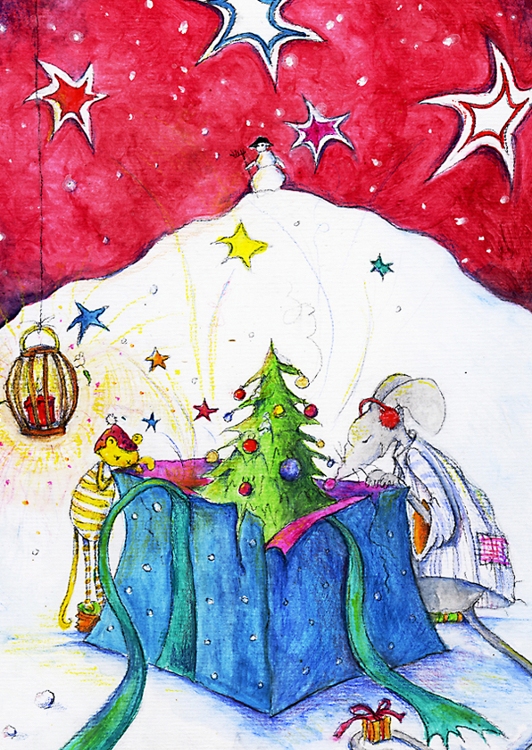 Kerstkaart muizen kerstkaart 2 - Kerstkaarten Kerstkaarten - Kerstkaart muizen kerstkaart 2