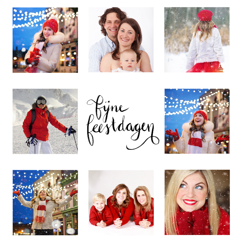 Kerstkaart Nieuwjaar fotocollage - Kerstkaarten Kerstkaarten - Kerstkaart Nieuwjaar fotocollage