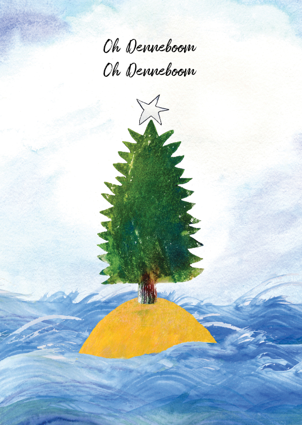Kerstkaart oh denneboom illustratie - Kerstkaarten Kerstkaarten - Kerstkaart oh denneboom illustratie