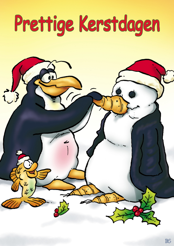 Kerstkaart penguins Neus - RN - Kerstkaarten Kerstkaarten - Kerstkaart penguins Neus - RN