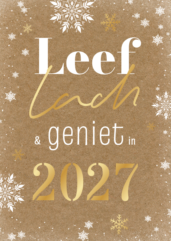 Kerstkaart positiviteit kraft sneeuwvlokken goud - Kerstkaarten Kerstkaarten - Kerstkaart positiviteit kraft sneeuwvlokken goud