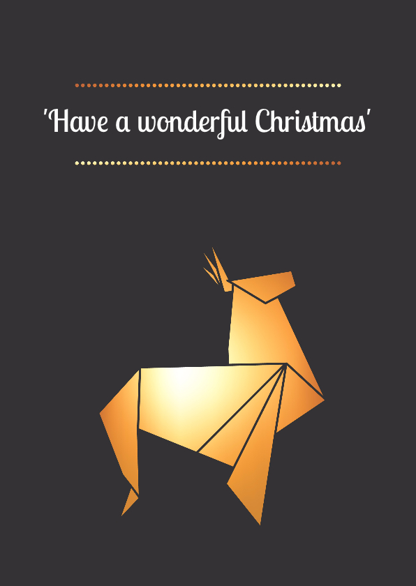 Kerstkaart Rendier origami - Kerstkaarten Kerstkaarten - Kerstkaart Rendier origami