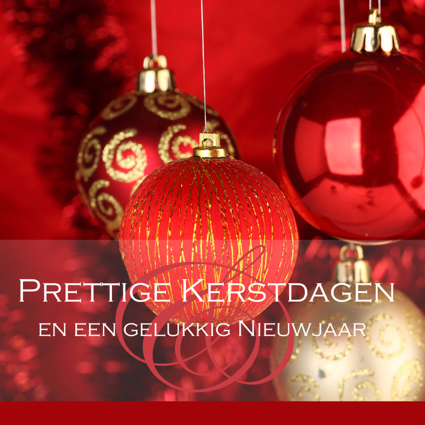 Kerstkaart rode ballen - Kerstkaarten Kerstkaarten - Kerstkaart rode ballen