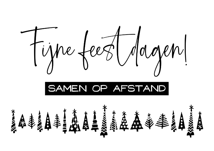 Kerstkaart samen op afstand fijne feestdagen - Kerstkaarten Kerstkaarten - Kerstkaart samen op afstand fijne feestdagen