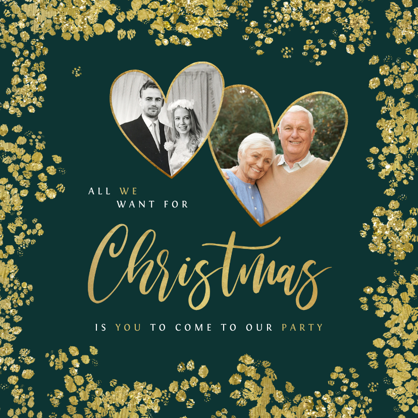 Kerstkaart save the date jubileum goud christmas - Kerstkaarten Kerstkaarten - Kerstkaart save the date jubileum goud christmas