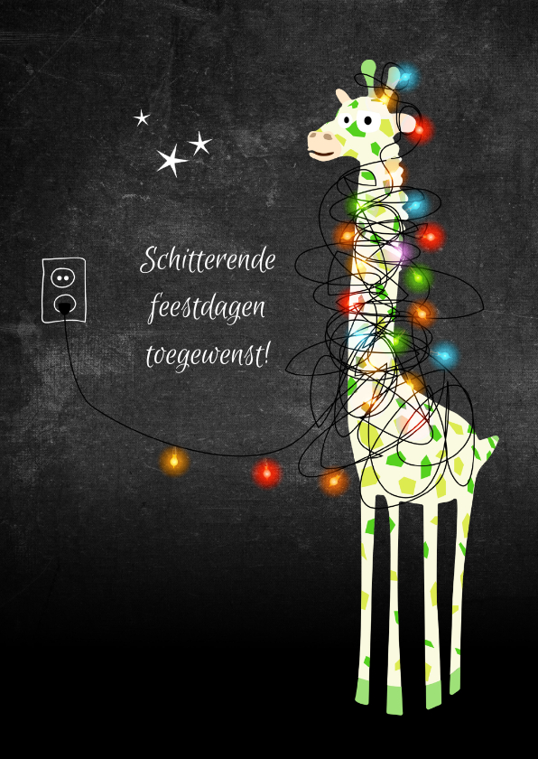 Kerstkaarten - Kerstkaart schitterende feestdagen met Freek GHZ