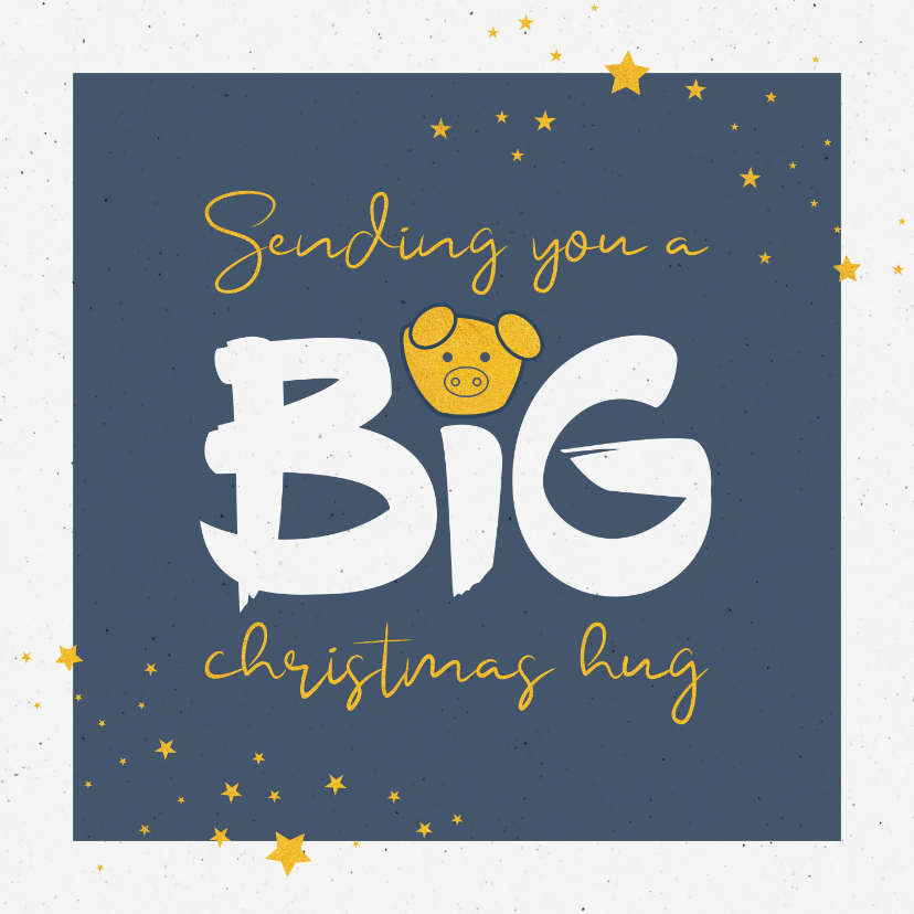 Kerstkaart sending you a big christmas hug - Kerstkaarten Kerstkaarten - Kerstkaart sending you a big christmas hug