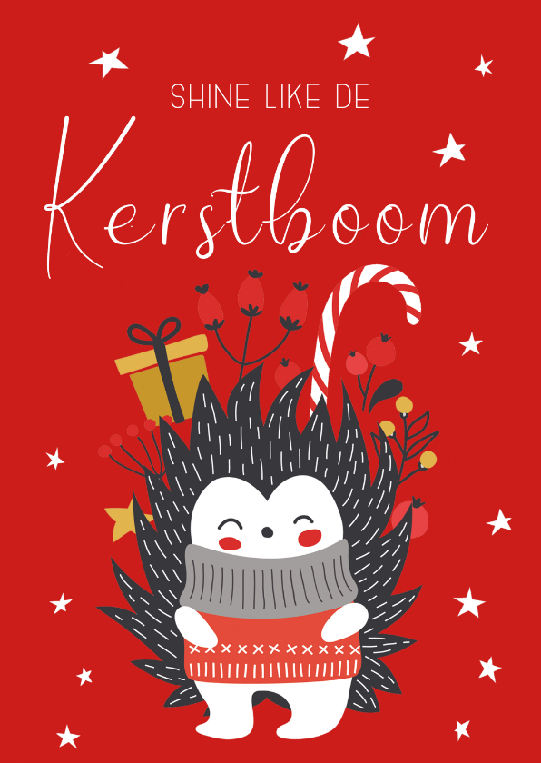 Kerstkaart Shine like de kerstboom - Kerstkaarten Kerstkaarten - Kerstkaart Shine like de kerstboom