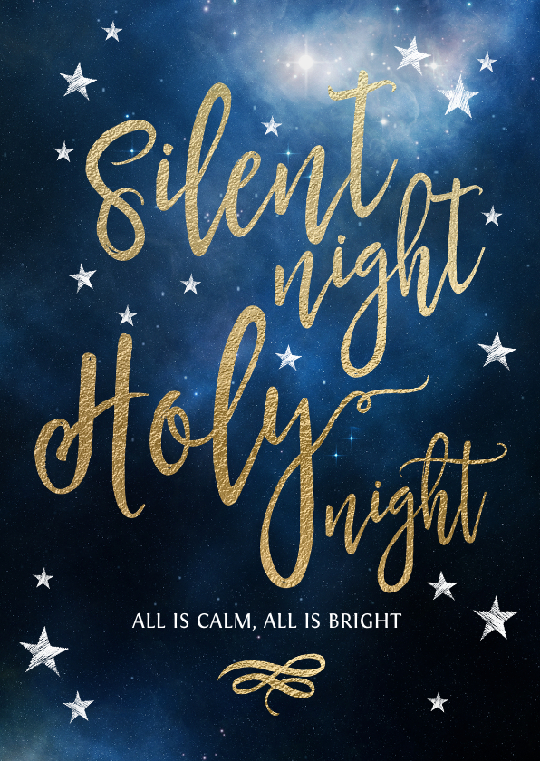 Kerstkaart Silent night - Kerstkaarten Kerstkaarten - Kerstkaart Silent night