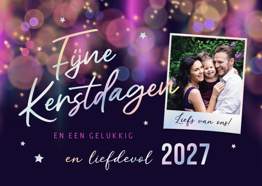 Kerstkaart sprankelend lichteffecten holografisch foto's - Kerstkaarten Kerstkaarten - Kerstkaart sprankelend lichteffecten holografisch foto's