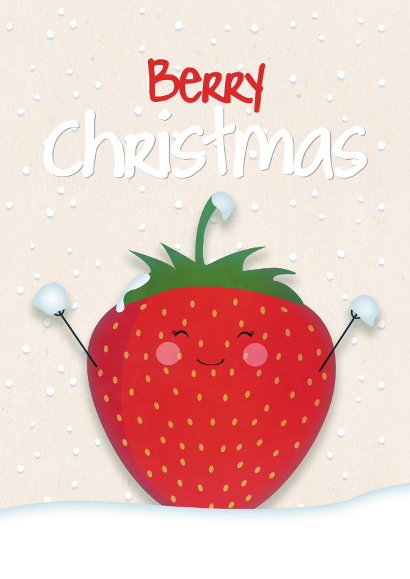 Kerstkaarten - Kerstkaart staand strawberry Berry Christmas 