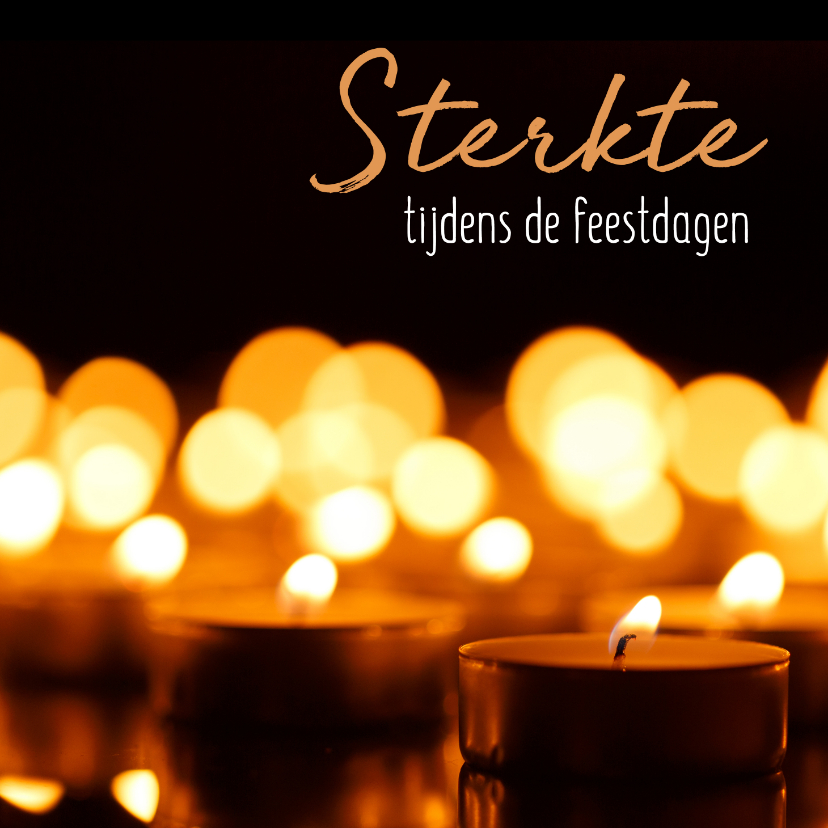Kerstkaart - sterkte tijdens de feestdagen kaarsje - Kerstkaarten Kerstkaarten - Kerstkaart - sterkte tijdens de feestdagen kaarsje