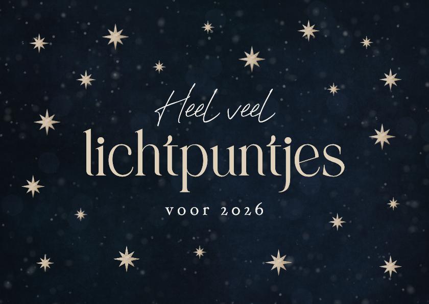 Kerstkaart sterren lichtpuntjes voor 2026 fijne feestdagen - Kerstkaarten Kerstkaarten - Kerstkaart sterren lichtpuntjes voor 2026 fijne feestdagen