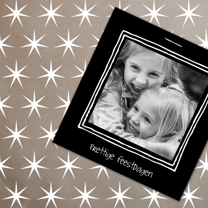 Kerstkaart sterren met foto - Kerstkaarten Kerstkaarten - Kerstkaart sterren met foto