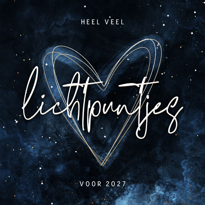 Kerstkaarten - Kerstkaart stijlvol heel veel lichtpuntjes voor 2027