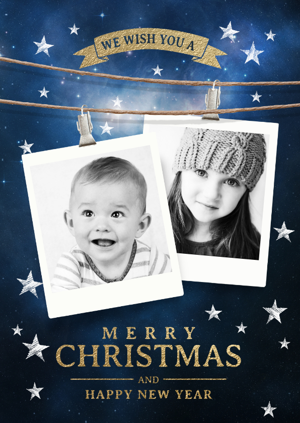 Kerstkaart stijlvol met foto's - Kerstkaarten Kerstkaarten - Kerstkaart stijlvol met foto's