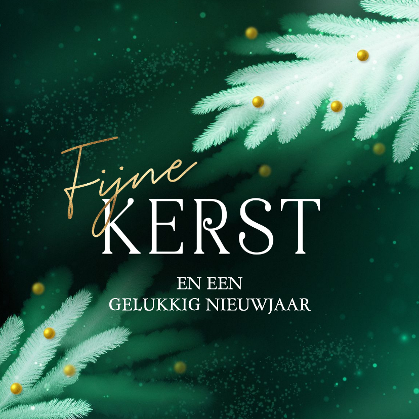 Kerstkaart stijlvolle kersttakken kerstsfeer - Kerstkaarten Kerstkaarten - Kerstkaart stijlvolle kersttakken kerstsfeer