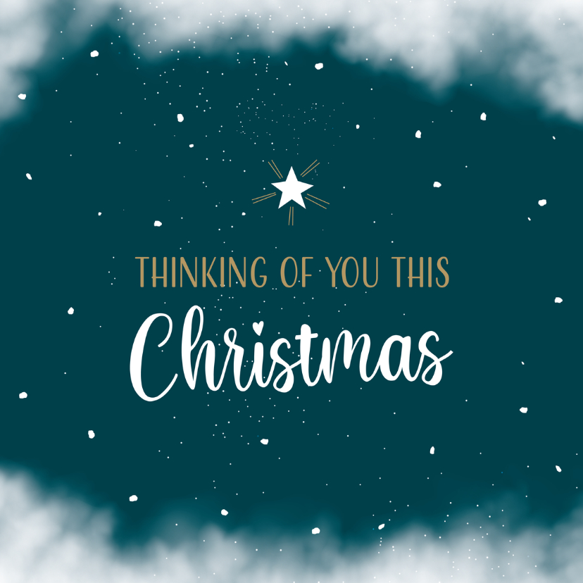 Kerstkaart thinking of you met ster aan de hemel - Kerstkaarten Kerstkaarten - Kerstkaart thinking of you met ster aan de hemel