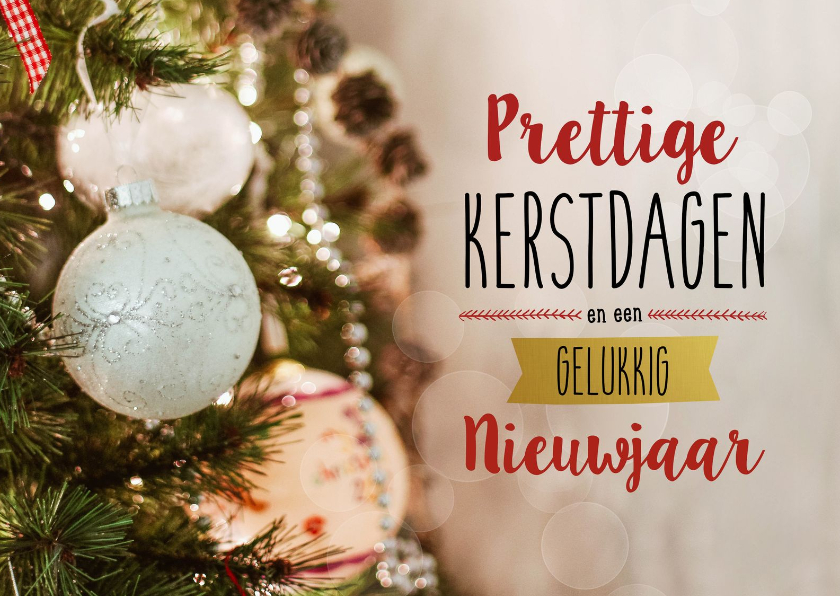 Kerstkaart typografie kerstbal - Kerstkaarten Kerstkaarten - Kerstkaart typografie kerstbal