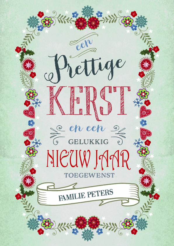 Kerstkaart Typografie Letters - Kerstkaarten Kerstkaarten - Kerstkaart Typografie Letters
