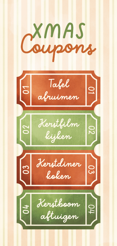 Kerstkaarten - Kerstkaart uitknipbare XMAS coupons