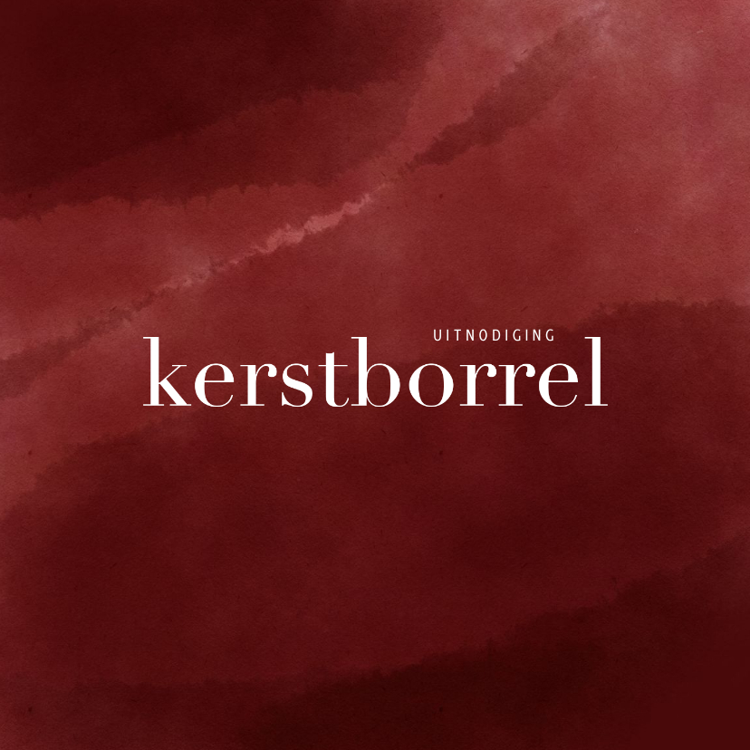 Kerstkaart uitnodiging kerstborrel bordeaux waterverf - Kerstkaarten Kerstkaarten - Kerstkaart uitnodiging kerstborrel bordeaux waterverf