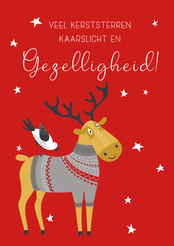 Kerstkaart Veel kerststerren - Kerstkaarten Kerstkaarten - Kerstkaart Veel kerststerren
