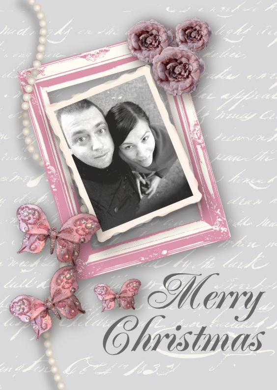 Kerstkaart vintage romance foto - Kerstkaarten Kerstkaarten - Kerstkaart vintage romance foto