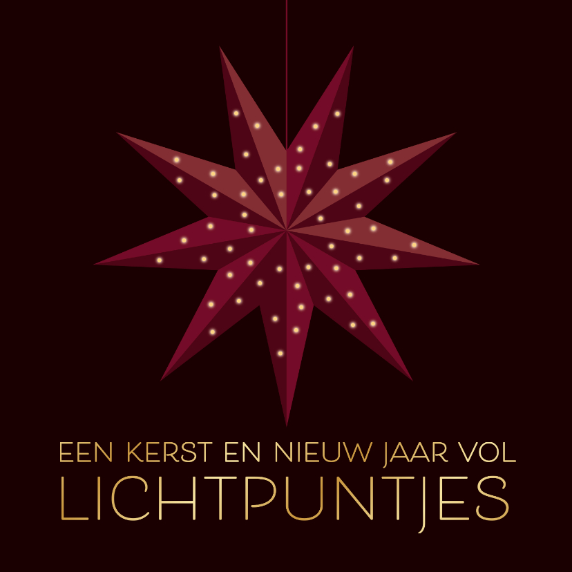 Kerstkaarten - Kerstkaart vouwster met lichtpuntjes