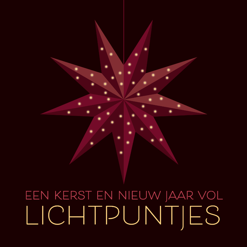 Kerstkaarten - Kerstkaart vouwster met lichtpuntjes