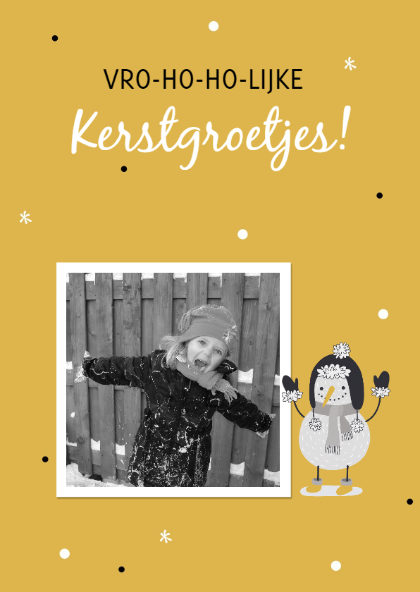 Kerstkaart: Vro-ho-ho-lijke kerstgroetjes - Kerstkaarten Kerstkaarten - Kerstkaart: Vro-ho-ho-lijke kerstgroetjes