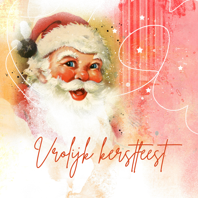 Kerstkaarten - Kerstkaart vrolijk vintage kerst