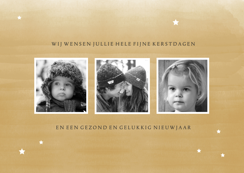 Kerstkaart waterverf 3 foto's - Kerstkaarten Kerstkaarten - Kerstkaart waterverf 3 foto's