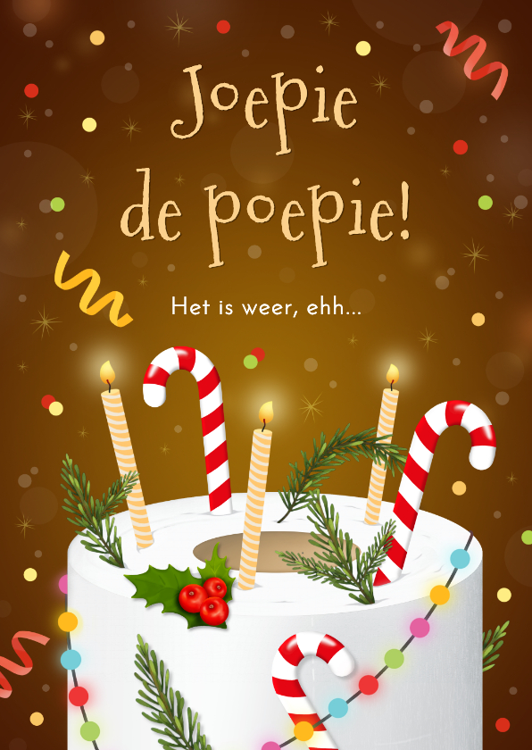 Kerstkaart wc rollen boom te laat - Kerstkaarten Kerstkaarten - Kerstkaart wc rollen boom te laat