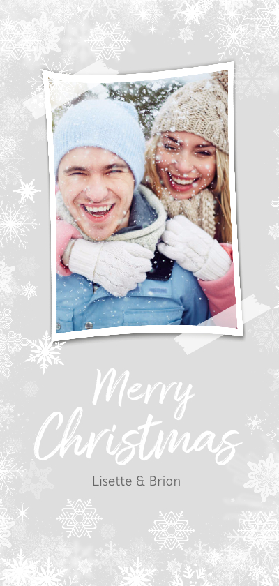 Kerstkaart winter foto langwerpig - BK - Kerstkaarten Kerstkaarten - Kerstkaart winter foto langwerpig - BK