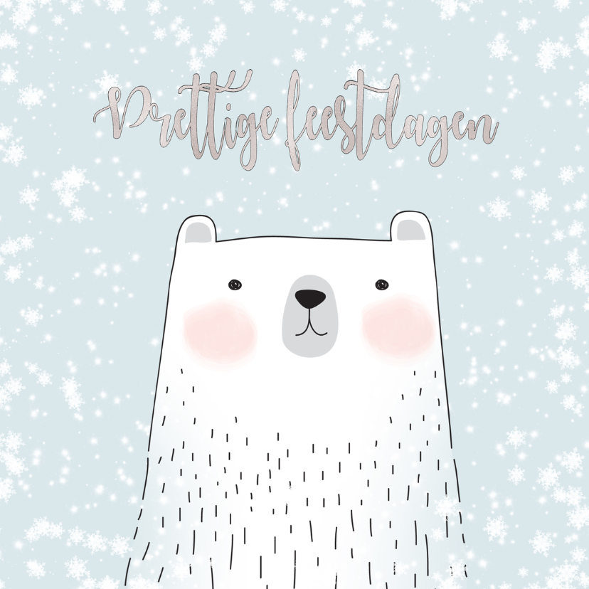 Kerstkaart witte ijsbeer - Kerstkaarten Kerstkaarten - Kerstkaart witte ijsbeer