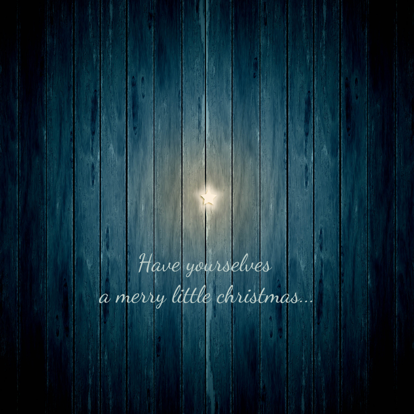 Kerstkaart witte ster op donker blauw hout - Kerstkaarten Kerstkaarten - Kerstkaart witte ster op donker blauw hout