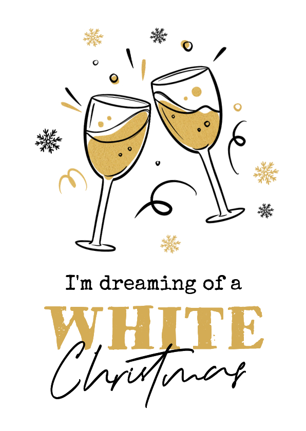 Kerstkaart witte wijn white christmas humor - Kerstkaarten Kerstkaarten - Kerstkaart witte wijn white christmas humor