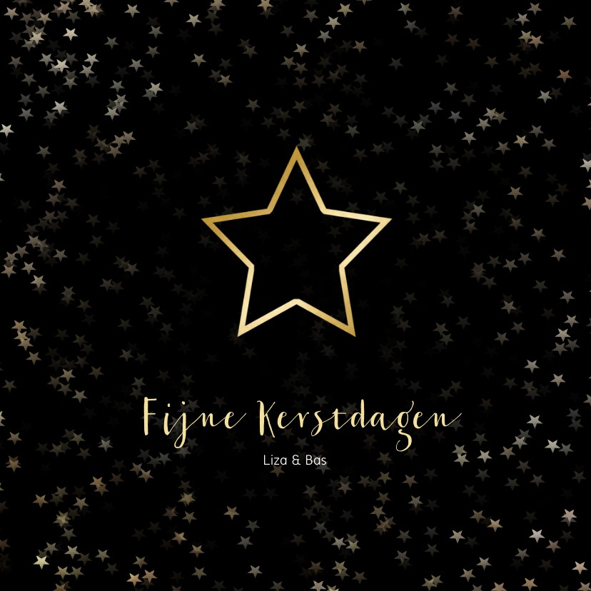 Kerstkaart zwart kerstster van goud - Een gouden kerst - Kerstkaarten Kerstkaarten - Kerstkaart zwart kerstster van goud - Een gouden kerst