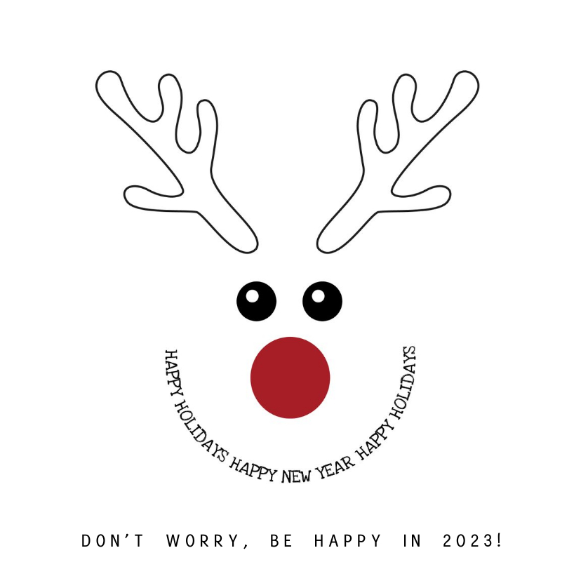 Kerstkaart zwartwit met grappige illustratie Kaartje2go