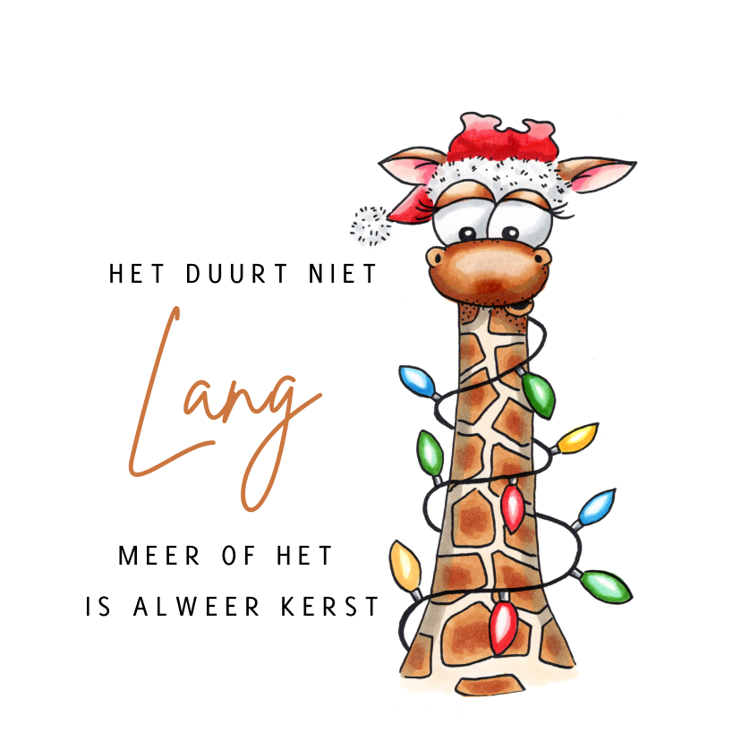 Kerstkaarten - Kerstkaarten met Giraf