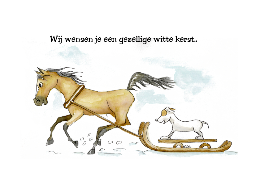 Kerstkaarten SJors en Odey op slee - Kerstkaarten Kerstkaarten - Kerstkaarten SJors en Odey op slee