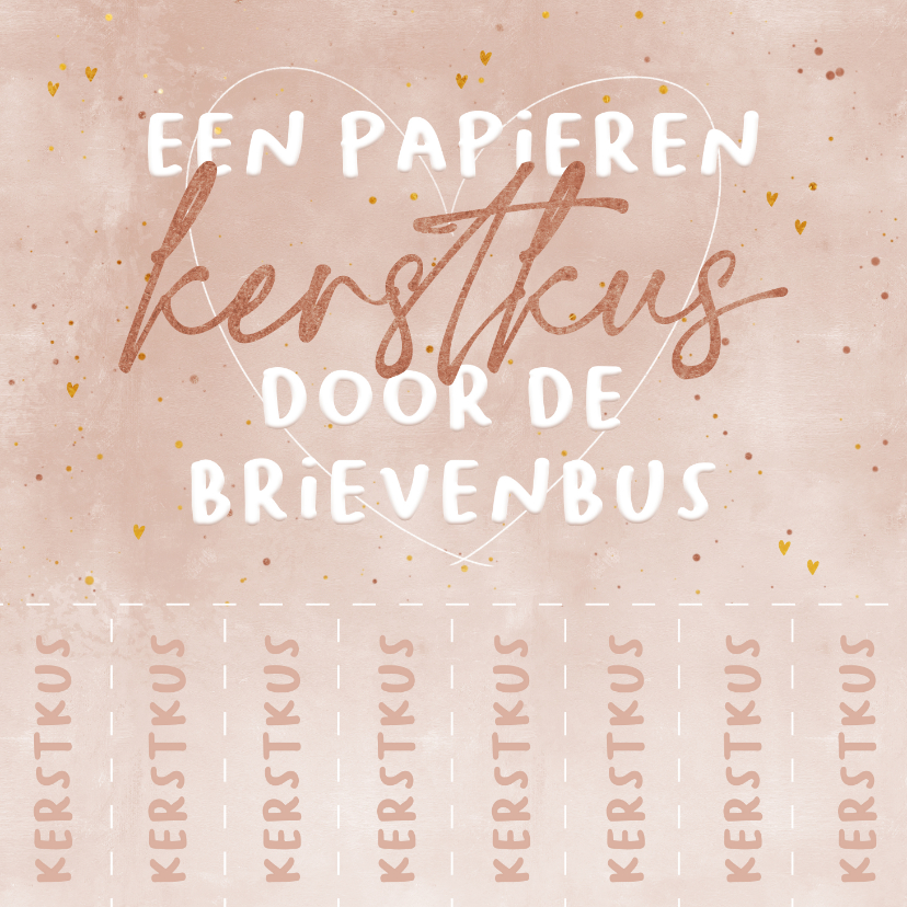 Kerstkaarten - Kerstkaartje kus door de brievenbus met afscheurkusjes